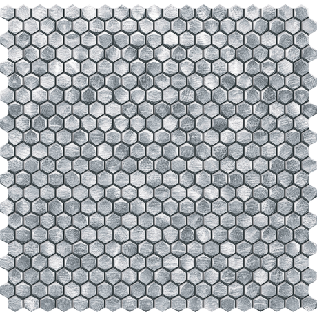 Drops metal silver hex Mozaika ścienna 30,2x30 GAT.I