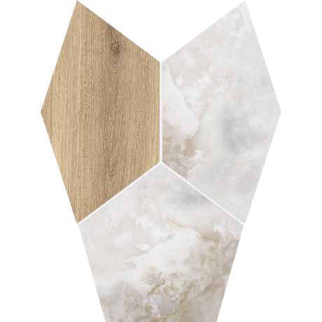 Onice Bianco Wood MAT Dekor gresowy ścienny 28x31 GAT.I
